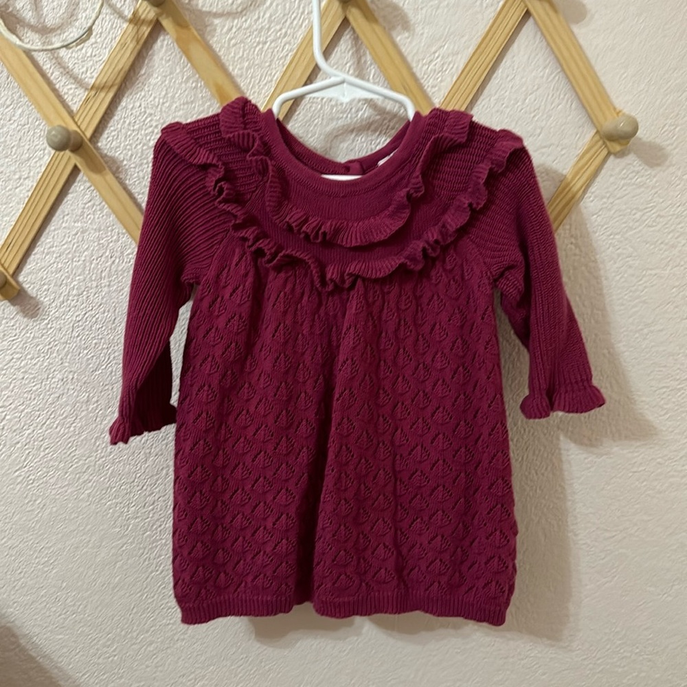 Janie & Jack | BABY RUFFLE POINTELLE SWEATER DRESS - Picture 2 of 6